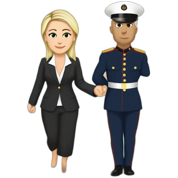 marine le pen entrain de taper un arabe emoji