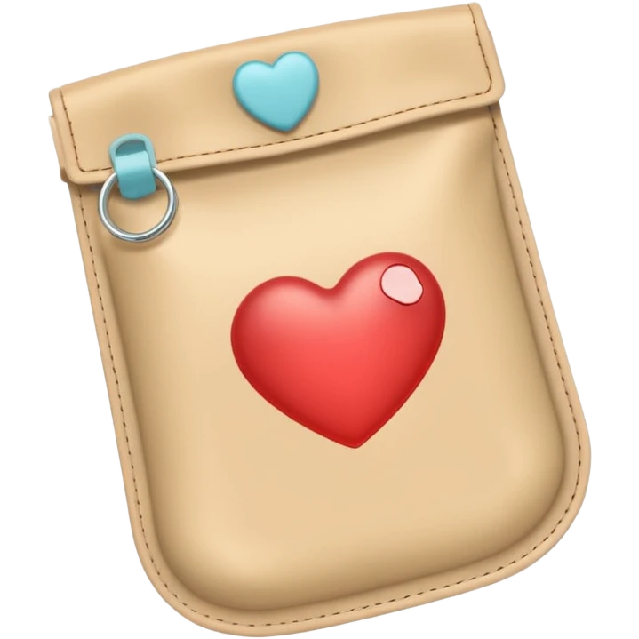an ostomy bag in beige with a little heart emoji
