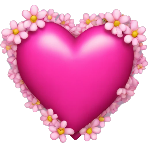 hot pink heart with flowers emoji