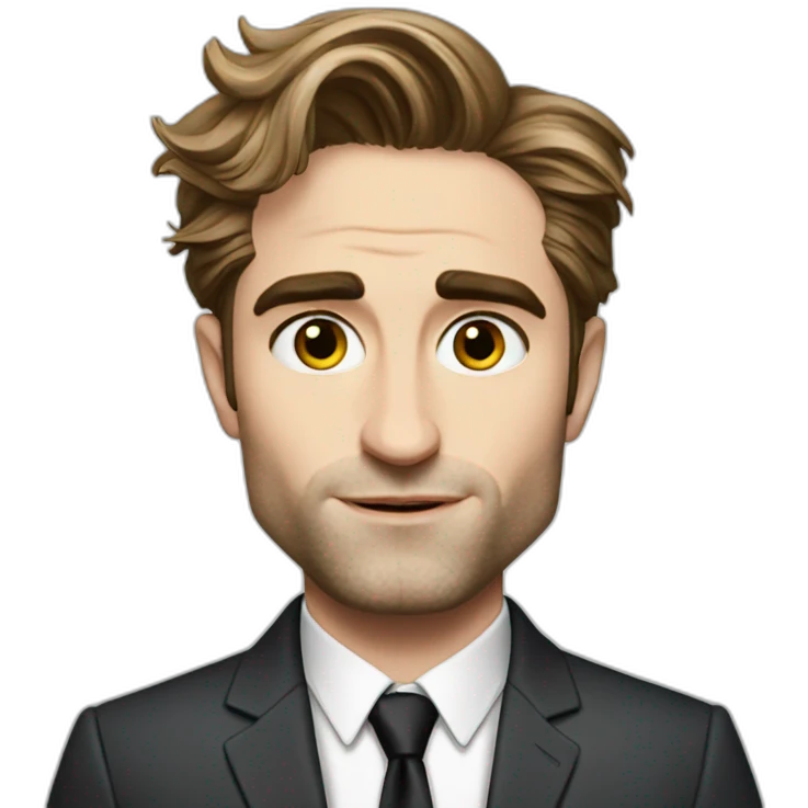 robert-pattinson cartoon wearing suit emoji