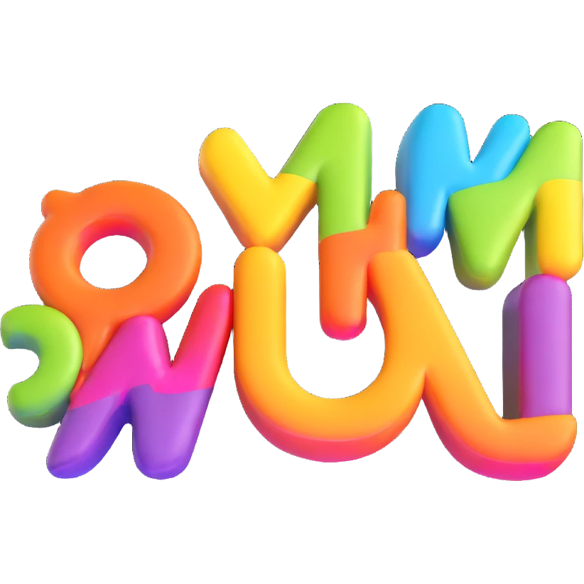floating 3D inscription, raised text, bright colors, high saturation, prominent details, on white background emoji