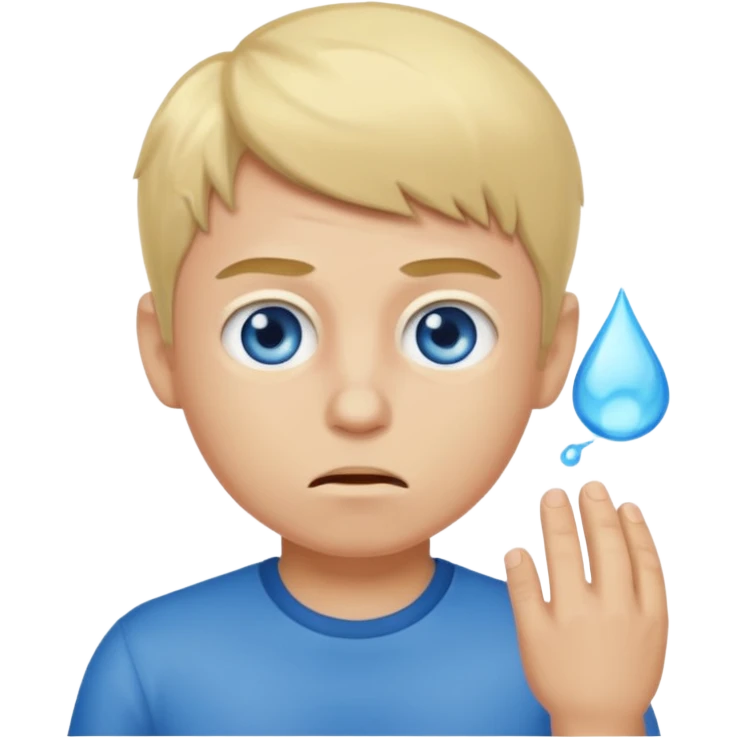 boy with a bad body odor, blond and blue eyes. emoji