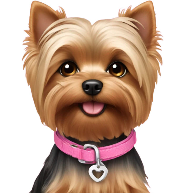 yorkie in pink leash  emoji