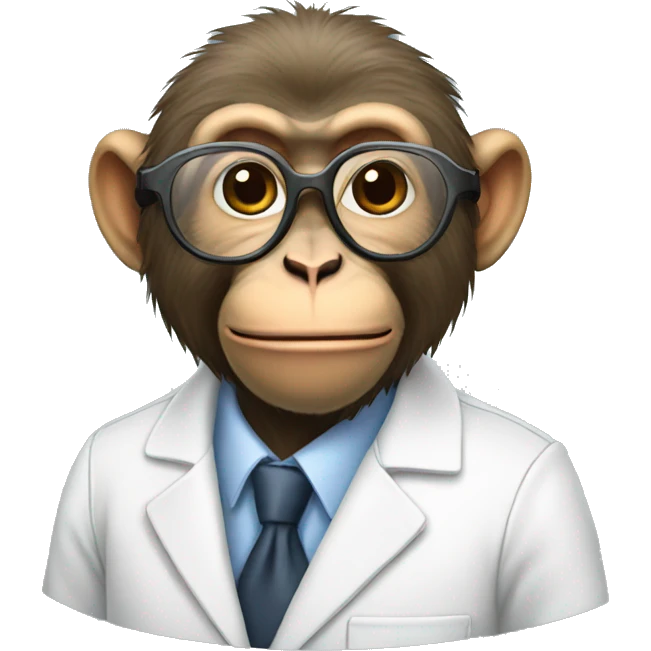 macaque scientist emoji