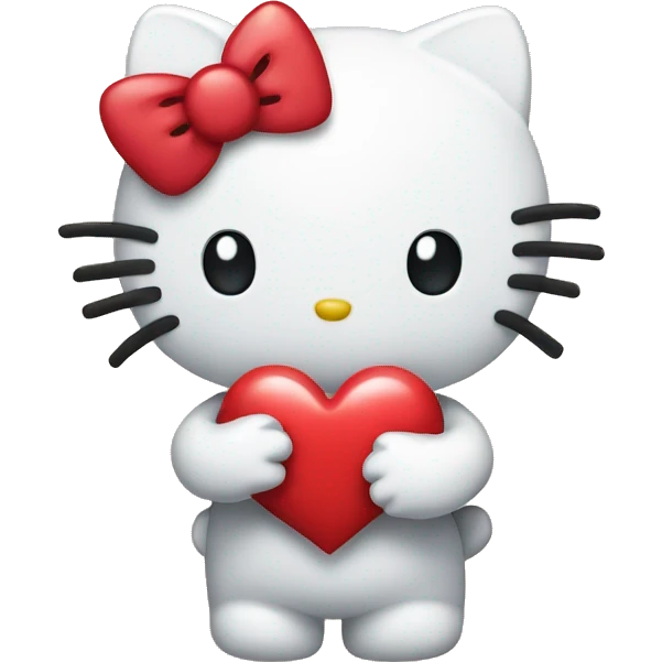 Hello kitty holding heart emoji