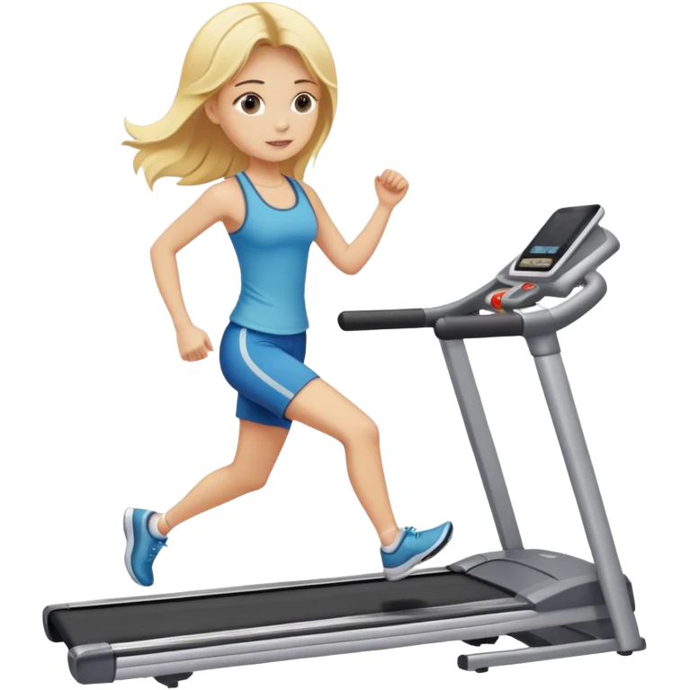 blonde girl on treadmill emoji