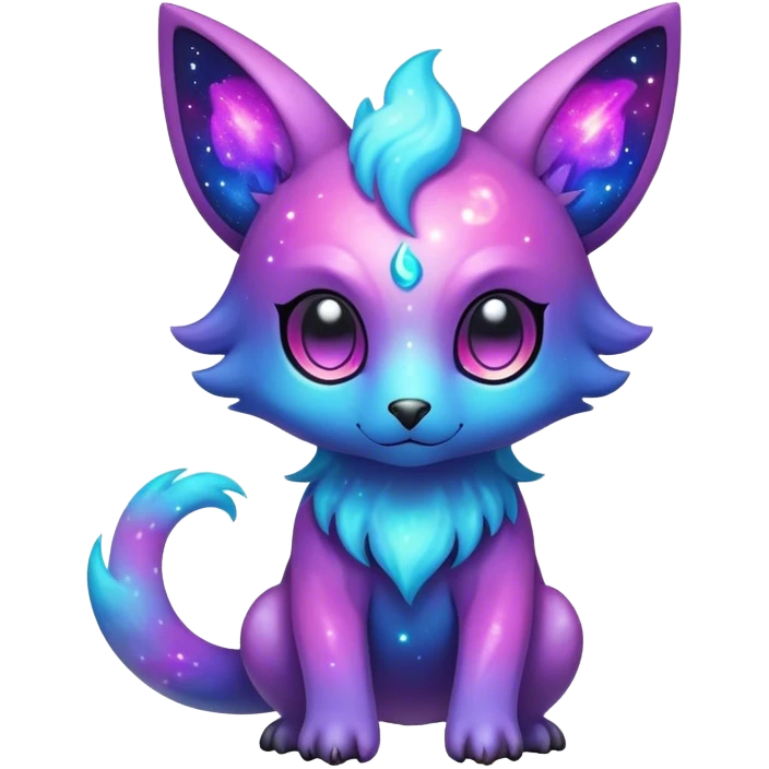 Cute cool colorful nebula fantasy animal hybrid Fakemon full body emoji