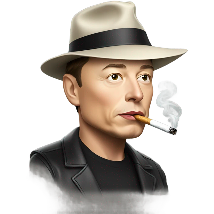 elon musk in hat smoking emoji