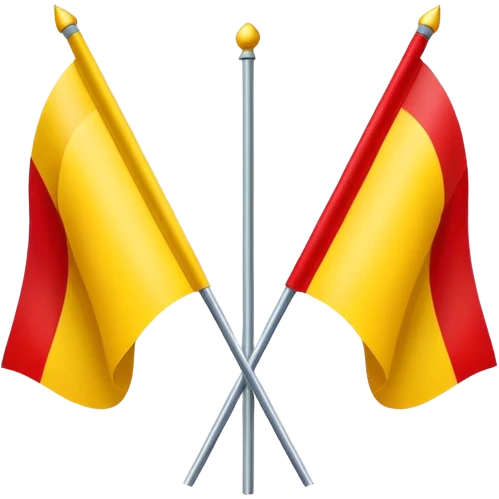 Vertical flag divided in 3 vertical parts: one red, the middle white, and the last one yellow emoji