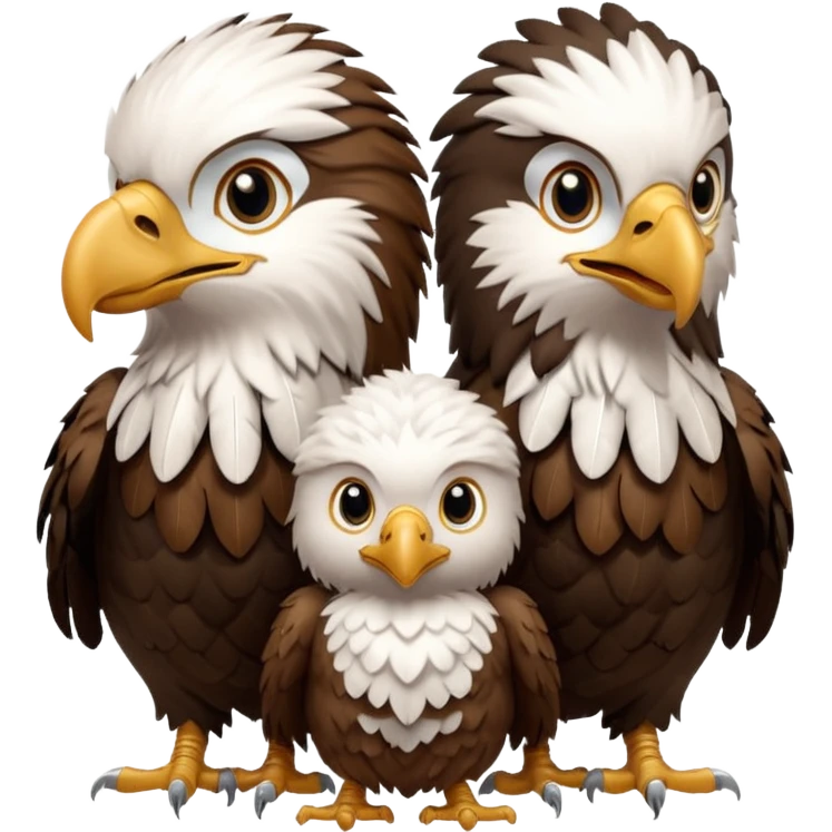 3 Bébés aigle avec des plumes d'indien emoji