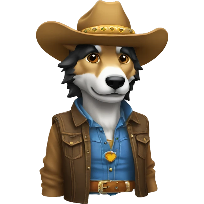 lobo con sombrero de vaquero emoji