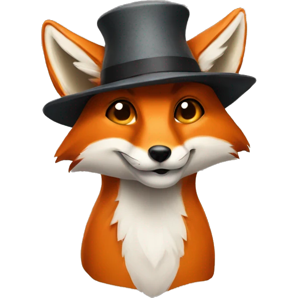 fox with hat on top emoji