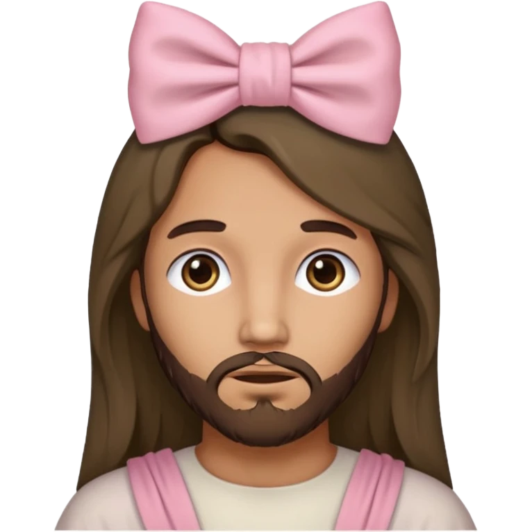 a historical accurate jesus with a super pale pink bow emoji