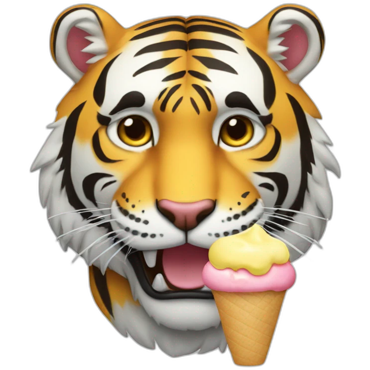 A tiger with a ice-cream yellow emoji