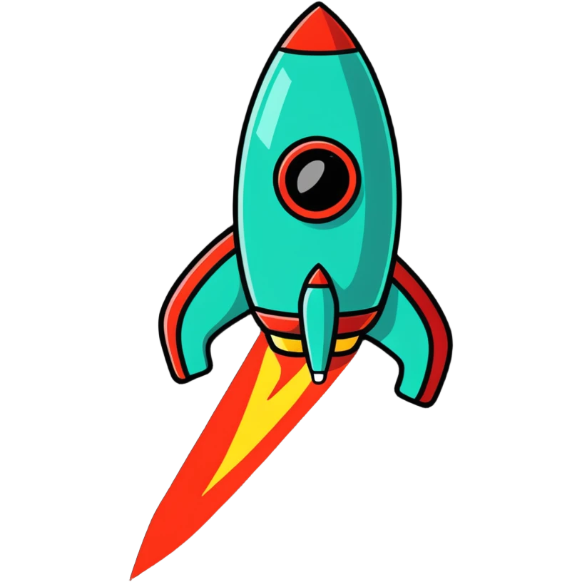 rocket with ninja stars emoji