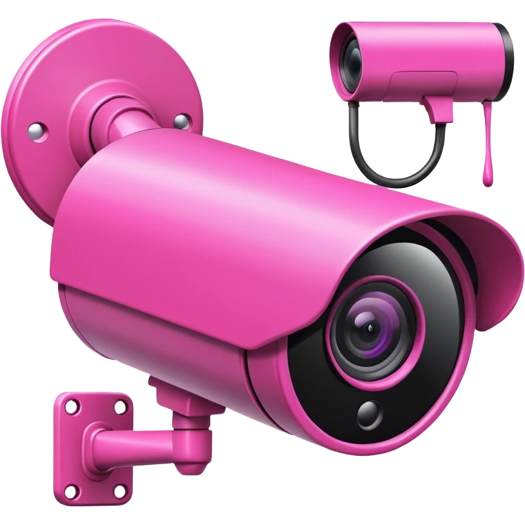 Security Camera pink with graffity emoji