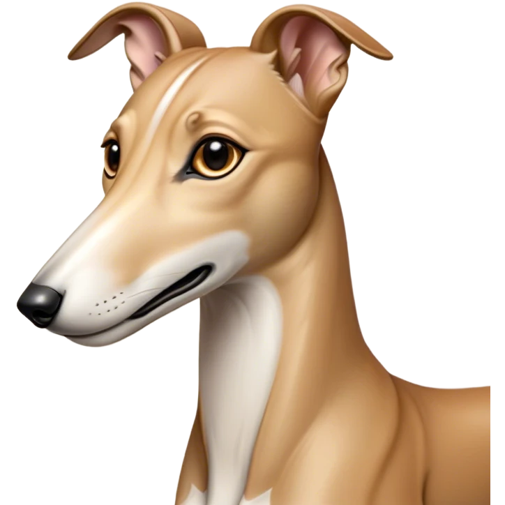 Cinematic Noble Fawn Greyhound Portrait Emoji, Poised and regal, with a slender, aerodynamic build and a smooth, elegant fawn Fur, deep-set soulful eyes, Simplified yet sharp and sophisticated features, highly detailed, glowing with a soft, dignified glow, high shine, intelligent and agile, stylized with an air of grace, focused and attentive, soft glowing outline, capturing the essence of a watchful and swift companion, so majestic it feels as though it could dash out of the screen with effortless authority! emoji
