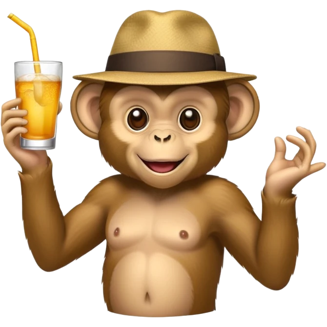 dancing monkey drinking emoji
