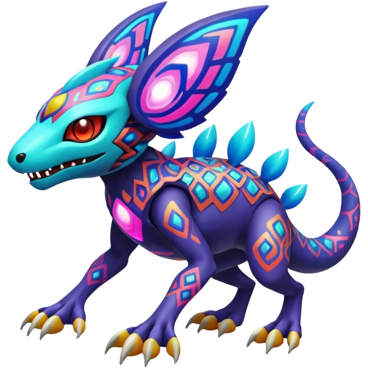  exotic colorful Protogen-Fakémon-Pokémon-Digimon-Vernid-creature emoji
