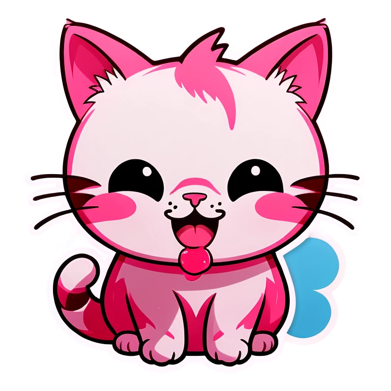 Cat crying but cute and pink emoji