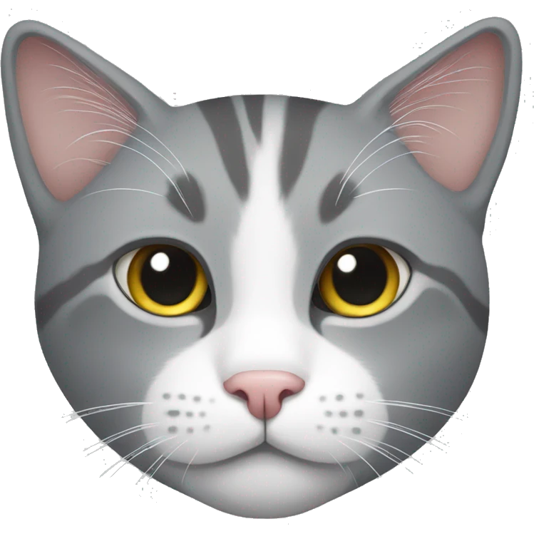 Grey and white cat emoji