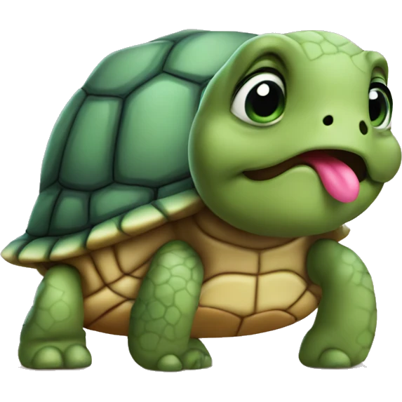 Turtle blowing kisses emoji