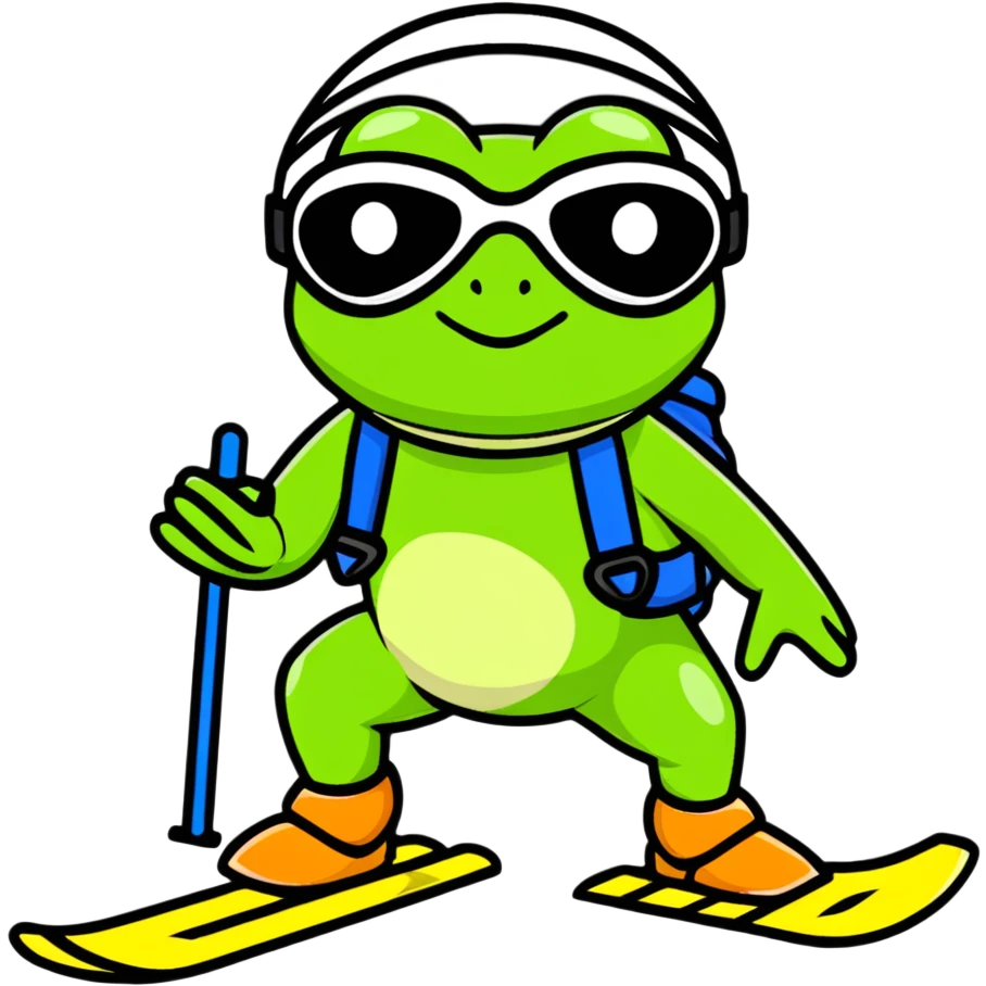 Frosch mit einer skibrille emoji