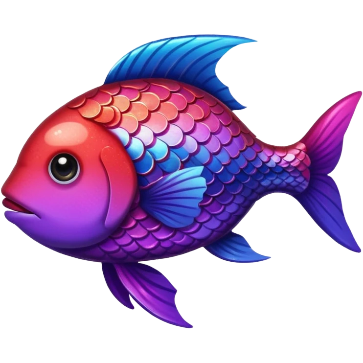 color gradient between red and purple glitter cute fish emoji