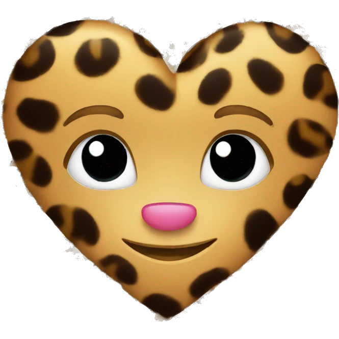 heart with leopard print on it emoji