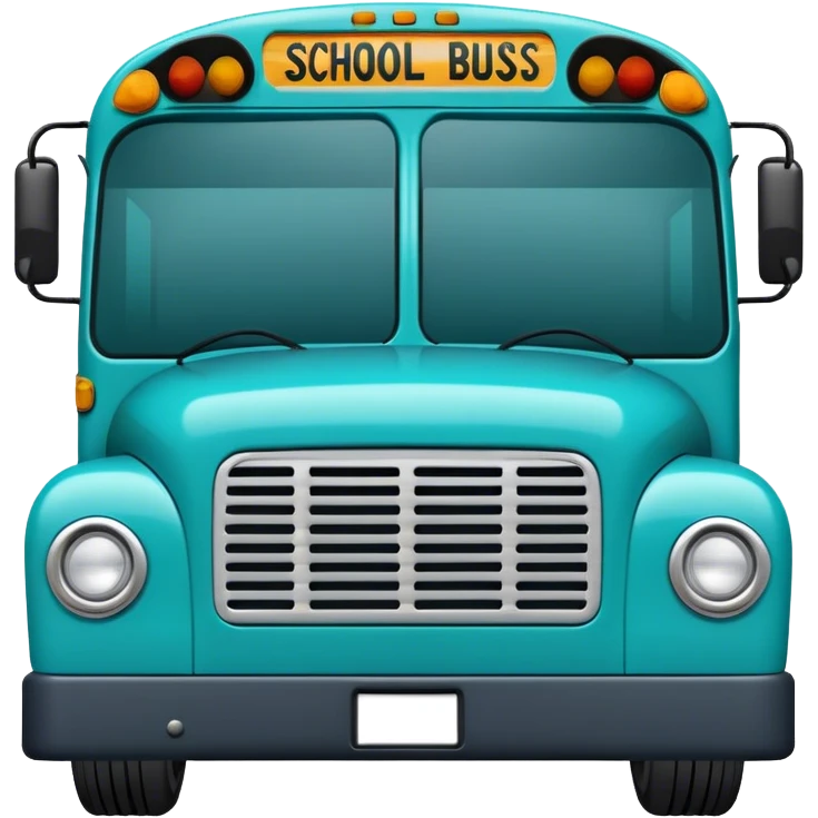 Teal blue school bus emoji
