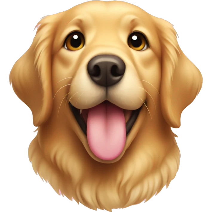 Golden retriever with hearts emoji