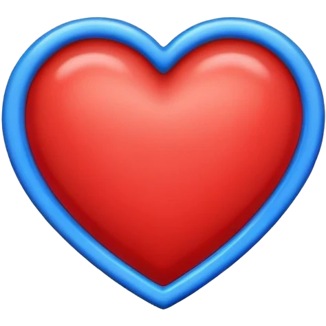 Red heart with a blue rim emoji