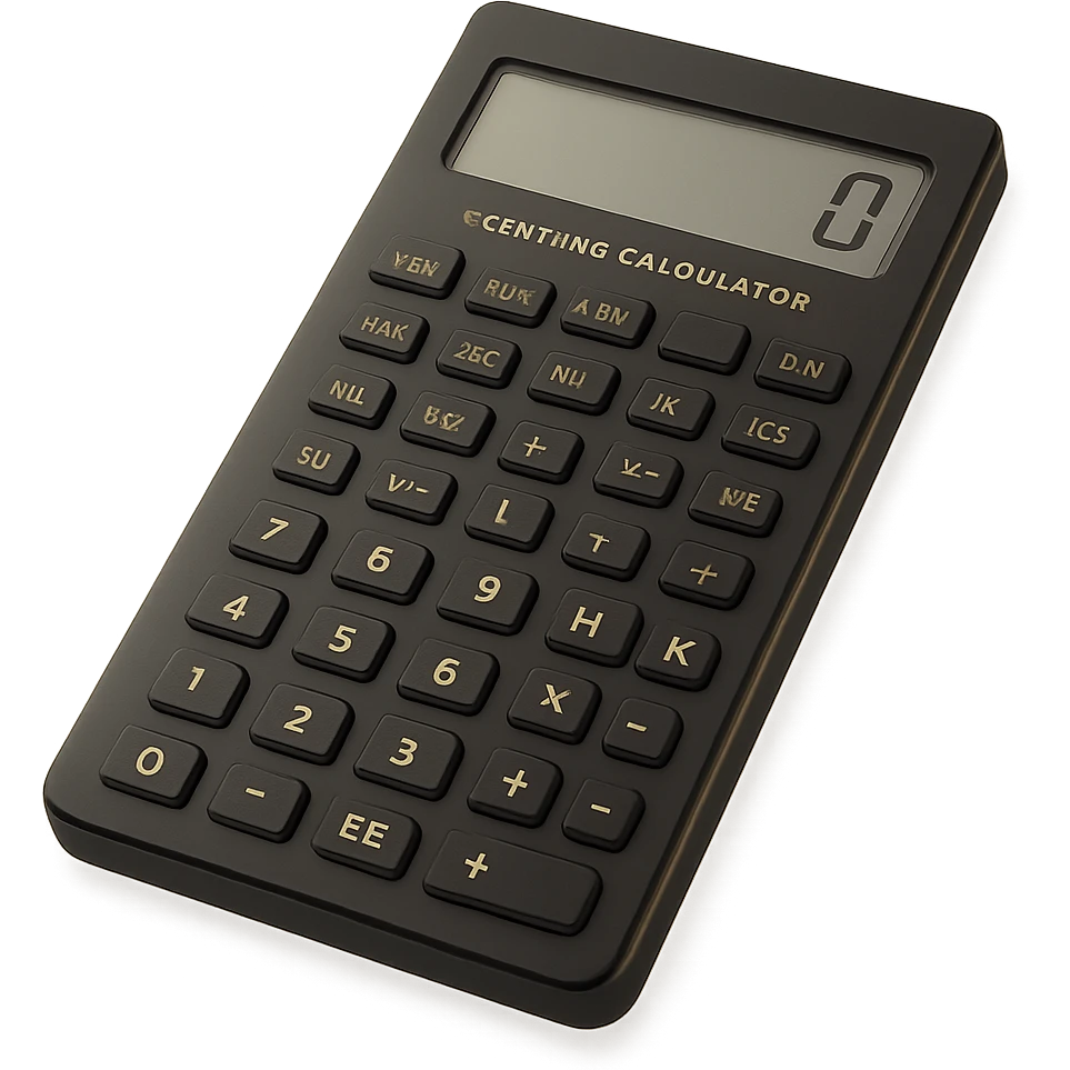 a scientific calculator in 3D black style emoji