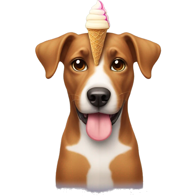 Dog with ice cream cone emoji