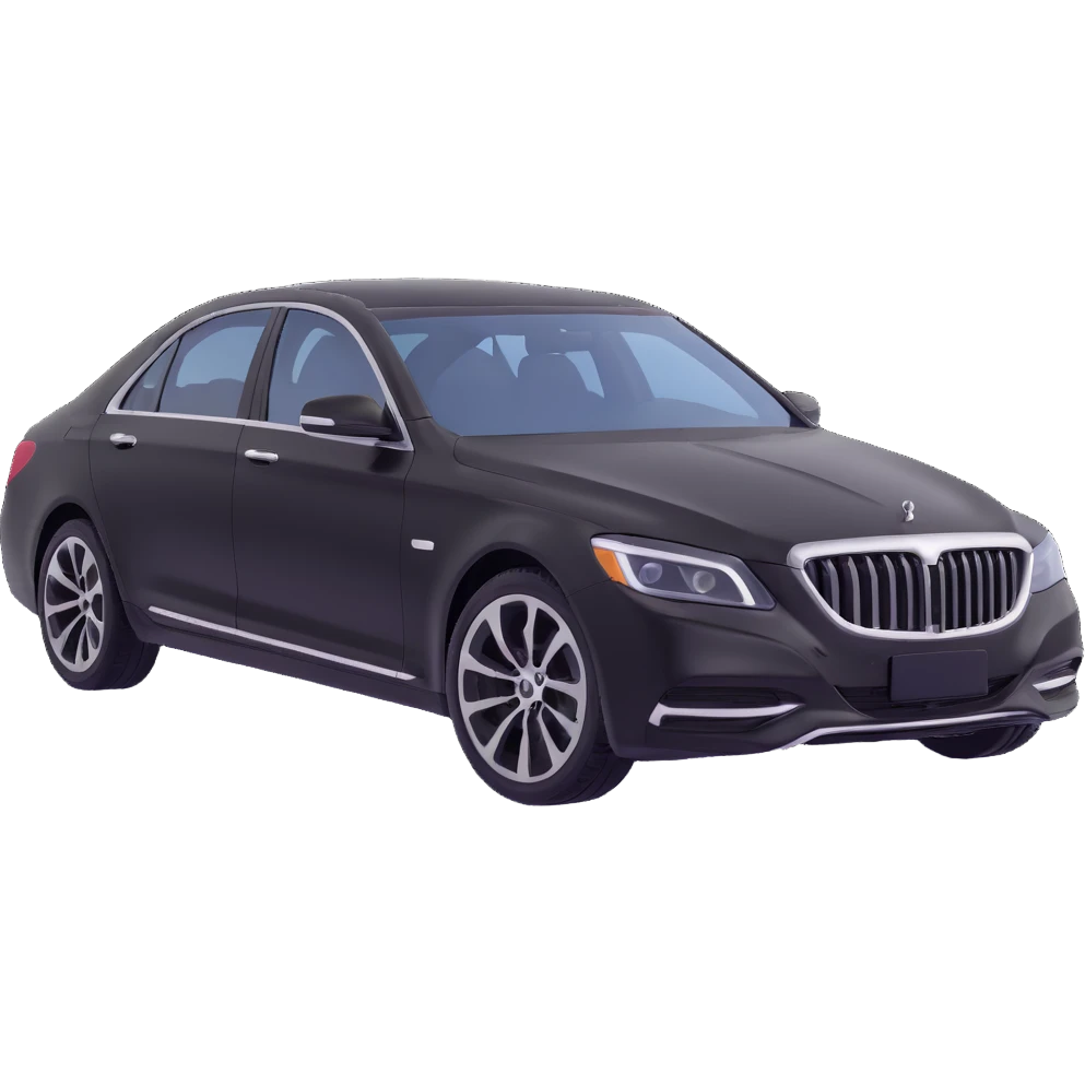 black luxury sedan with a clear plastic protective film hovering over the hood, showing the film is about to be installed, elegant and sophisticated emoji