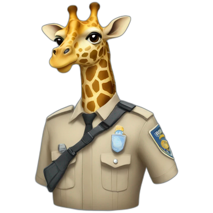 Giraffe Police suit emoji