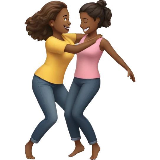 Mother and dauther dancing emoji