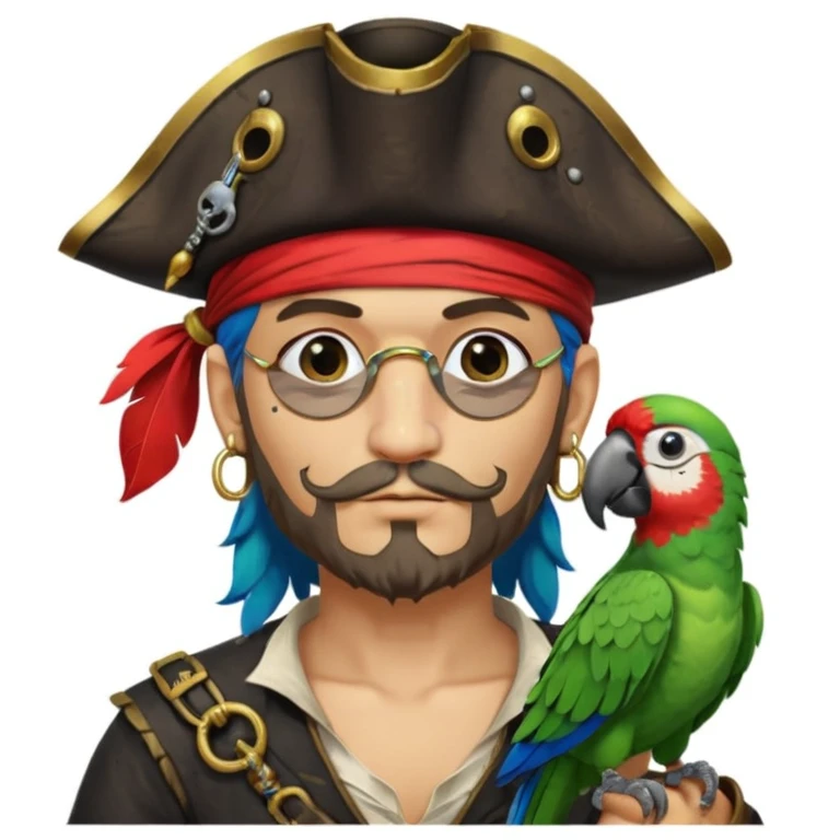pirate and parrot emoji
