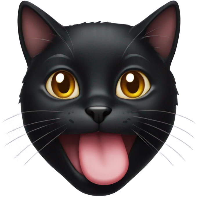 Black  cat with tongue sticking out emoji
