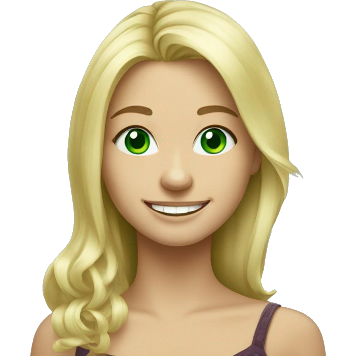 smiling blonde green eyed girl portrait emoji