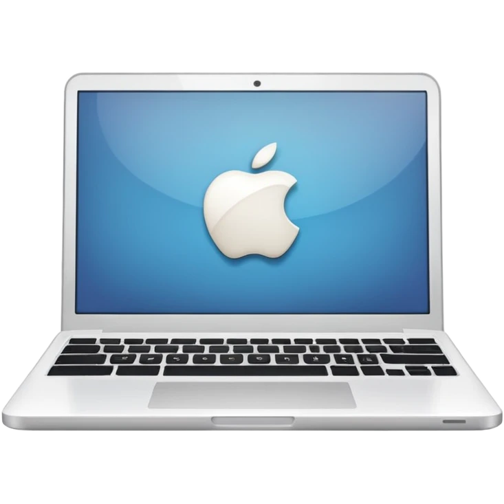 
a white laptop on a black background emoji