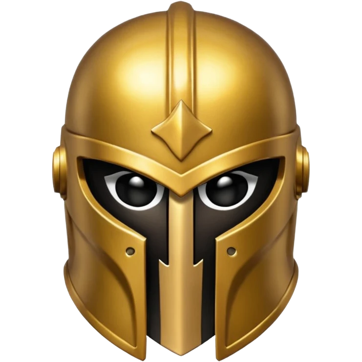 Gold spartan helmet the face is blacked out white eyes  emoji