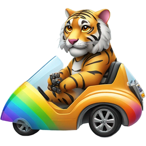 Tiger rainbow grandpa car robot emoji