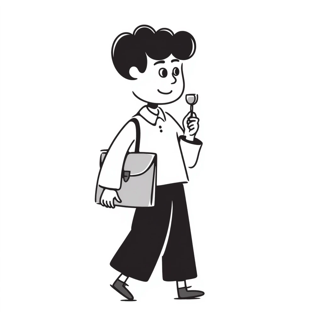 schoolboy with a briefcase and a magnifying glass emoji