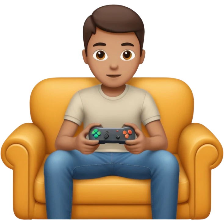 A person sitting on a couch playing video games  emoji