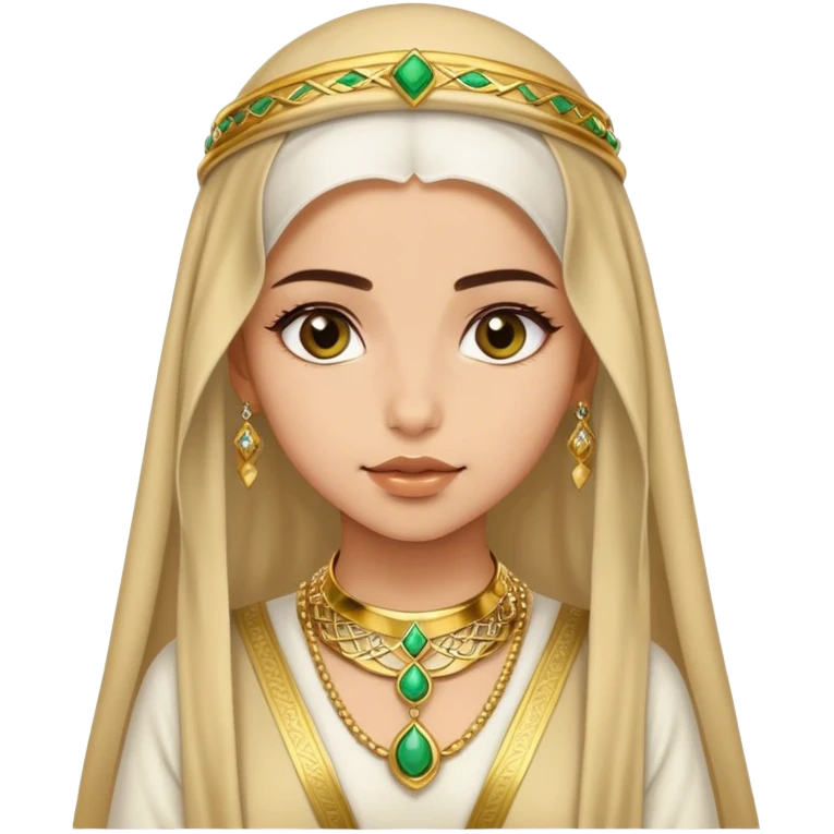 بنت لابسه لبس شعبي سعودي فاكه شعرها ولابسه ذهب emoji