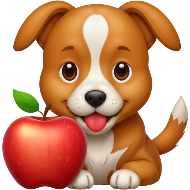 Dog eating apple emoji