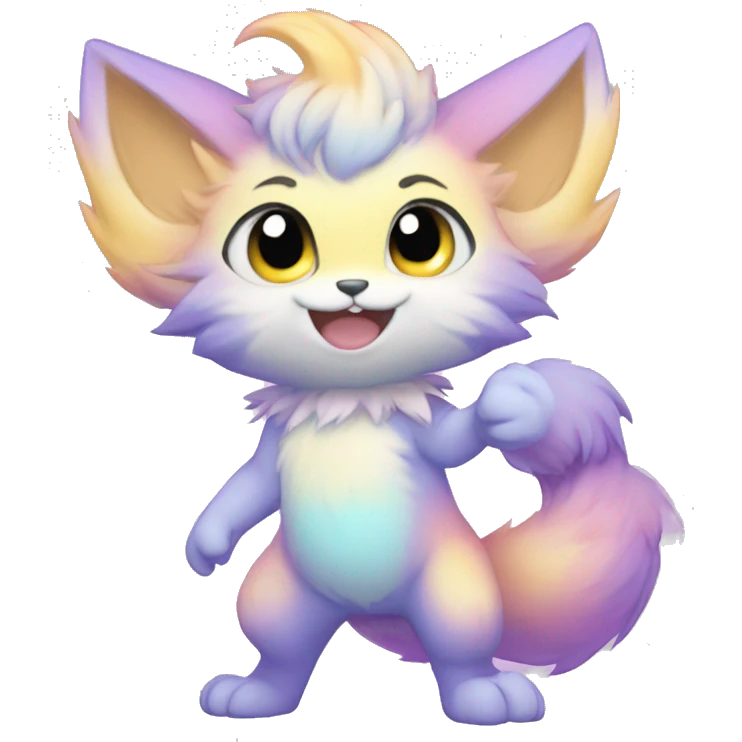 Anthro-Pastel-Gradient-Fantasy-Fur-Sona-Chibi-Shiny-Fakémon full body emoji