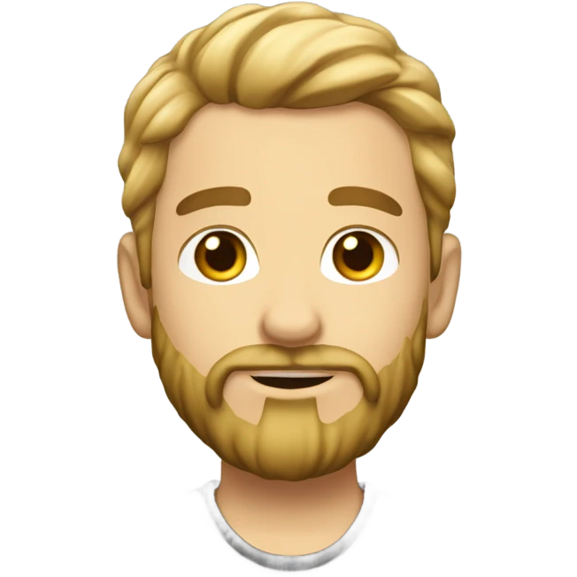 Garçon avec les cheveux long et blond et une barbe rasé emoji