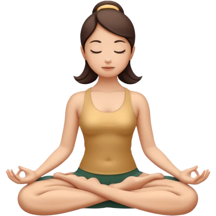 female figure in lotus position, meditating, skin tone same as 🧘 emoji, serene vibe emoji